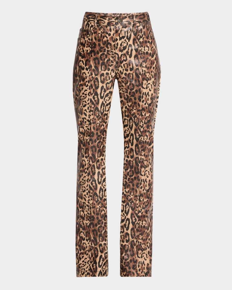 Leopard Faux Leather Pants