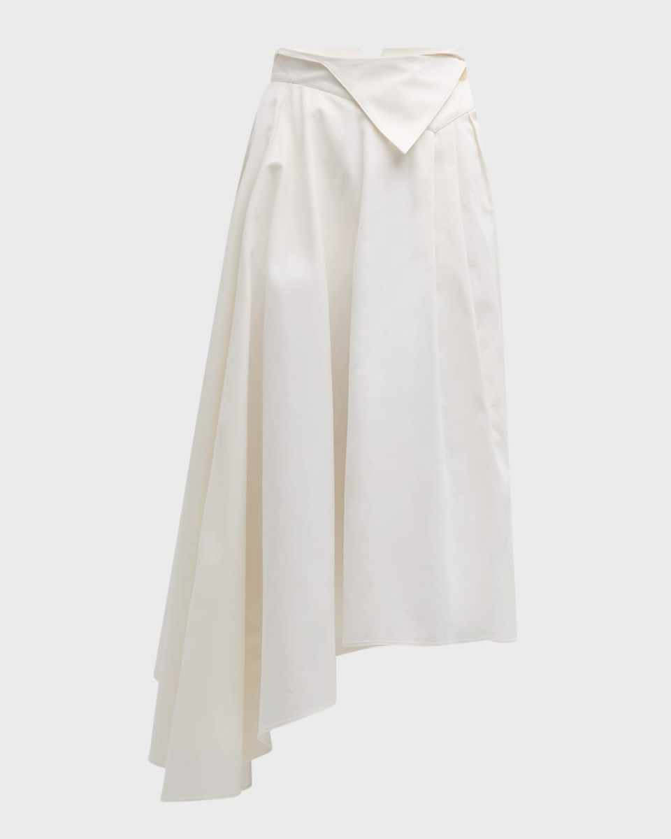 Damita Pintuck Asymmetric Midi Skirt