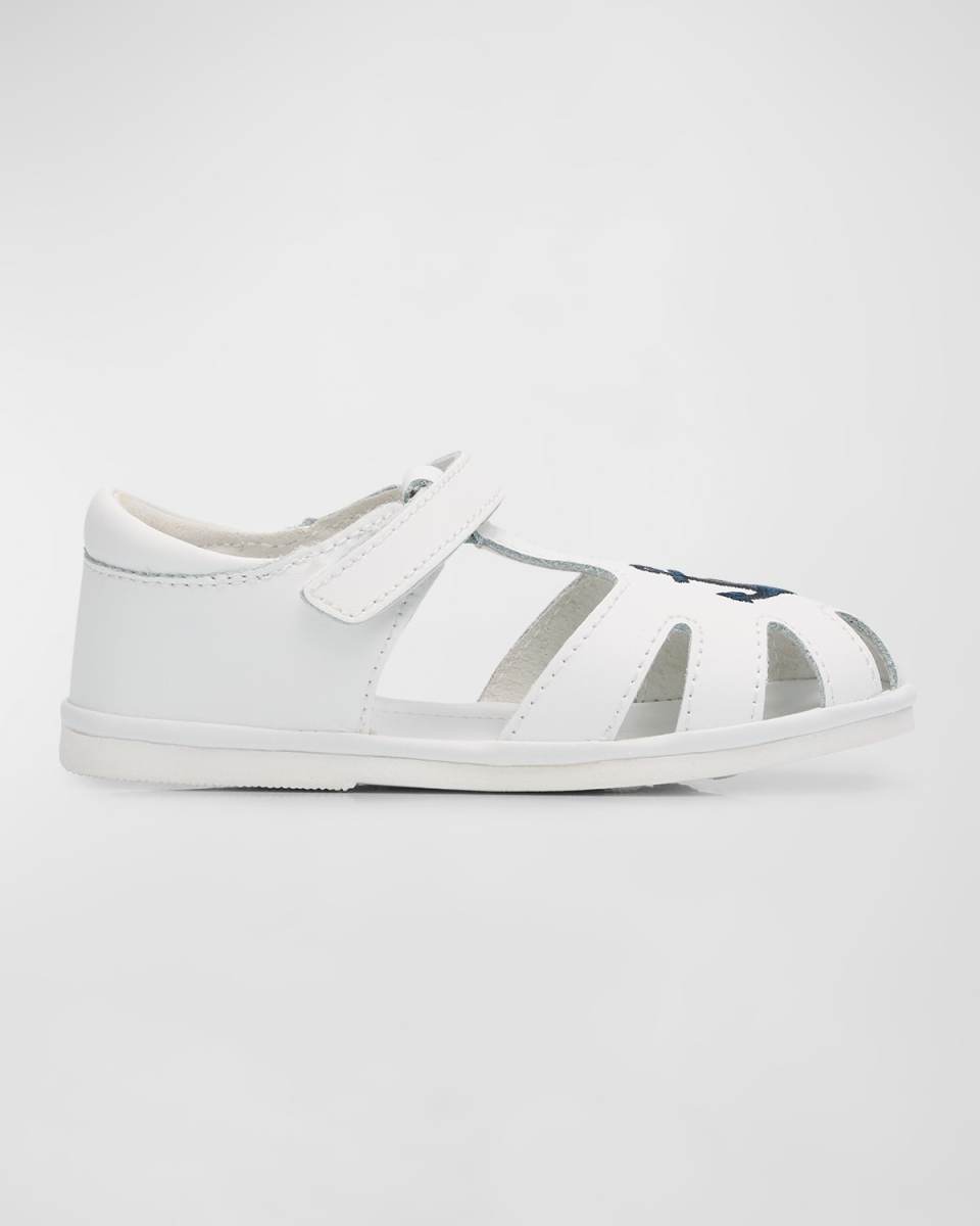 Boy's Sawyer Nautical Caged Leather Sandals, Baby