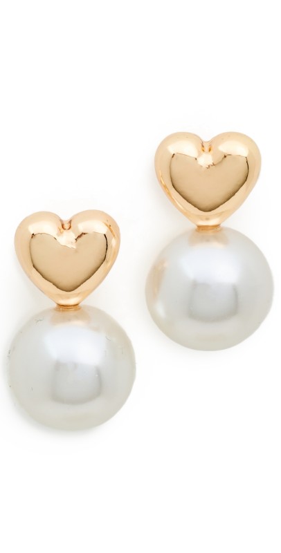 SHASHI Lucy Pearl Earrings Gold/Pearl