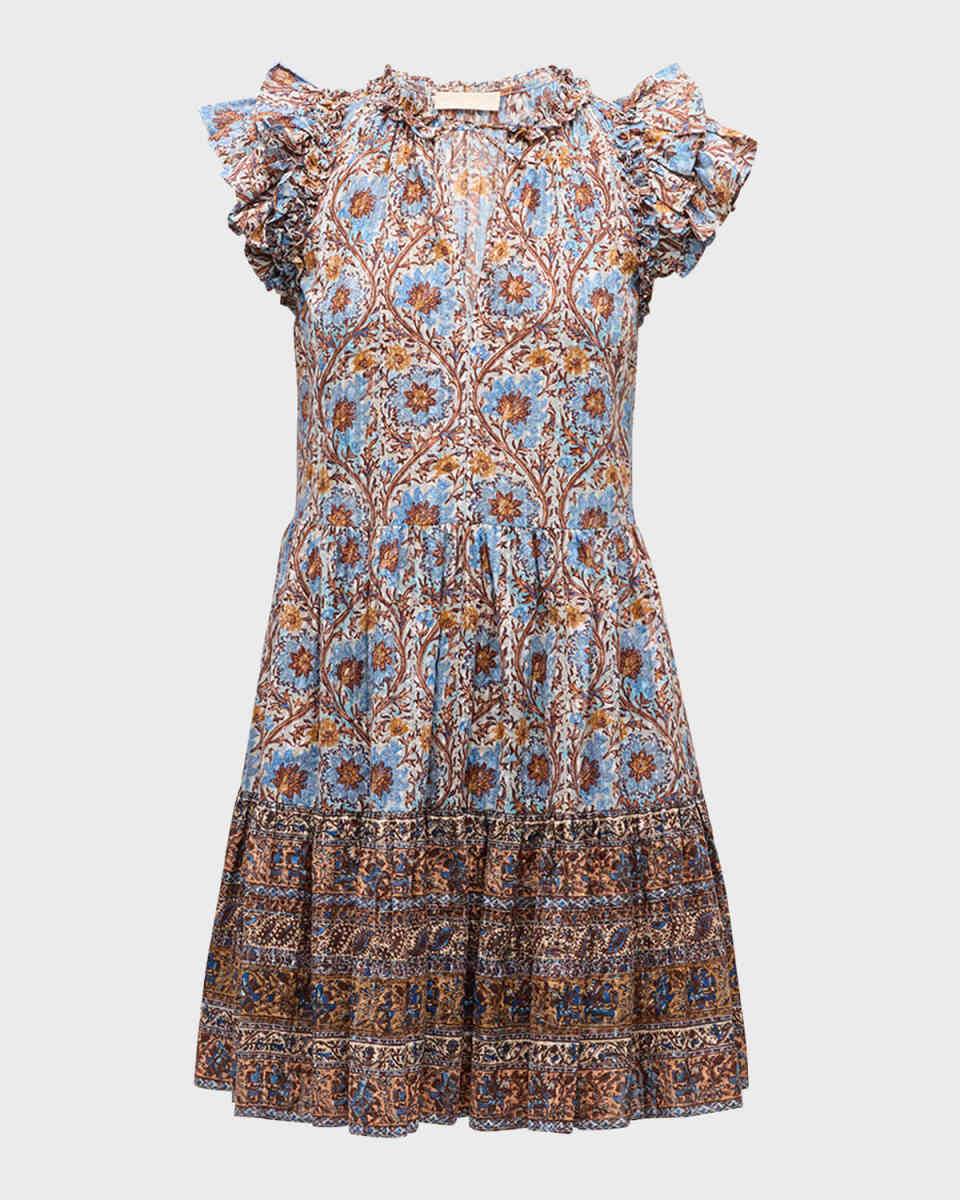 Coletta Flutter-Sleeve Mini Dress