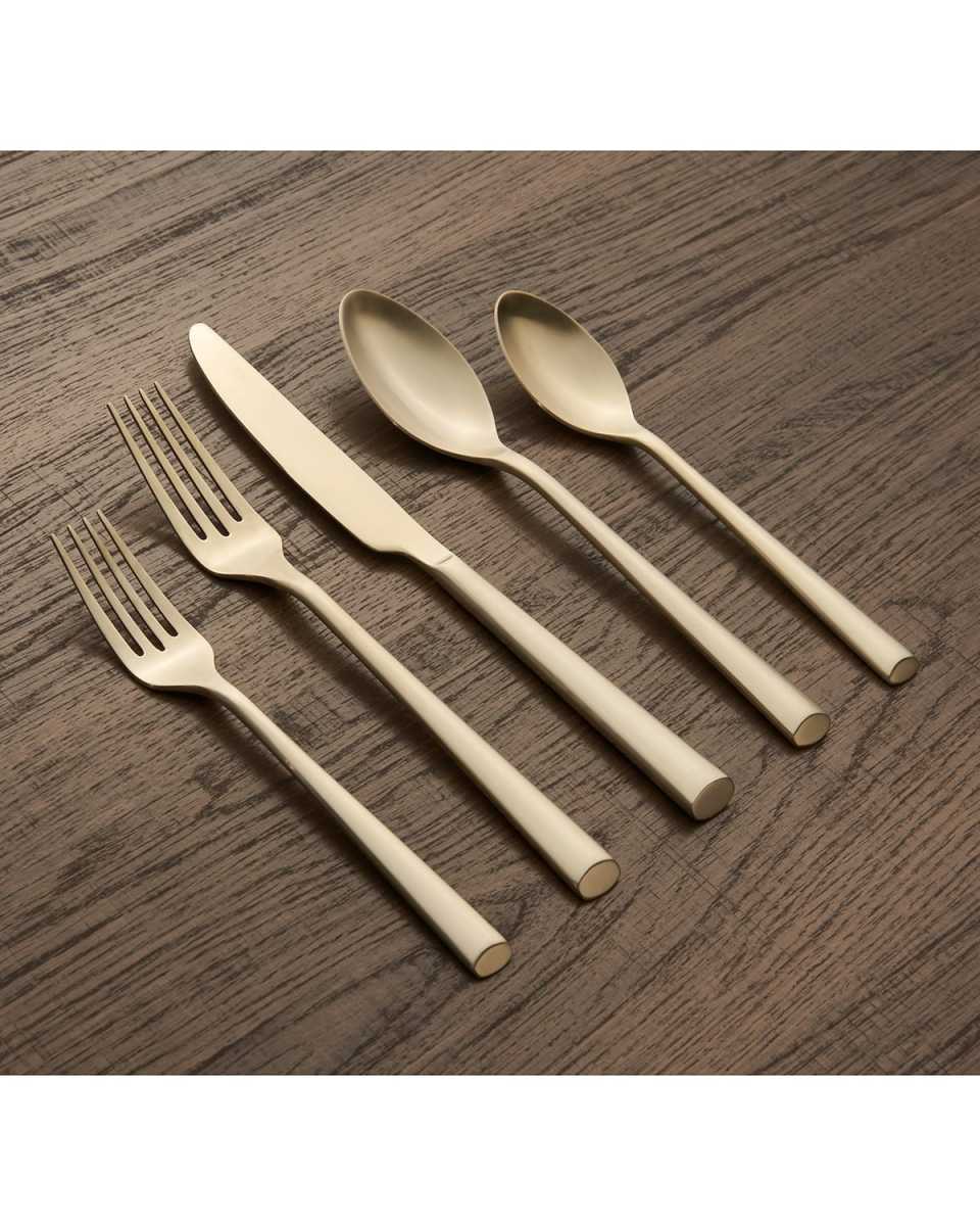 Gilda Champagne Satin 20-Piece Flatware Set, Service For 4