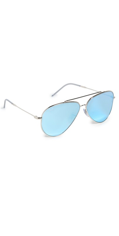 Ray-Ban Aviator Reverse Sunglasses Silver/Dark Grey Mirror Turquo