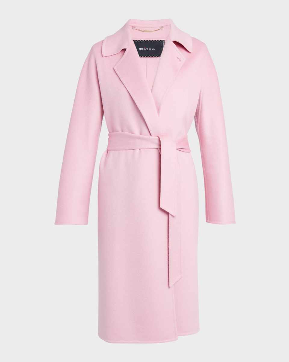 Belted Cashmere Long Wrap Overcoat