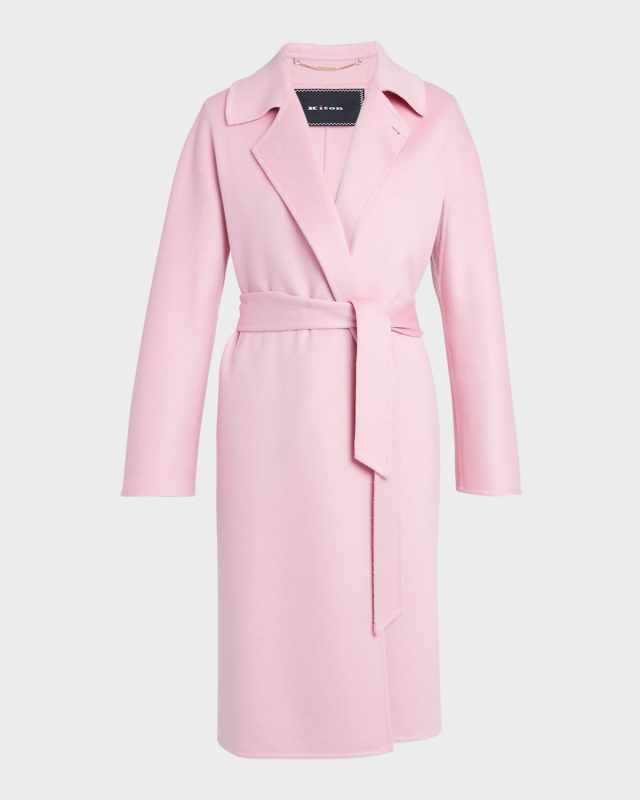 Belted Cashmere Long Wrap Overcoat