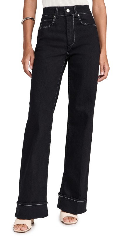 PAIGE Sasha Wide Cuff Jeans Twilight Black
