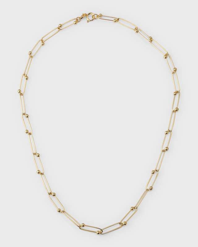 18K Yellow Gold Ball Chain Necklace
