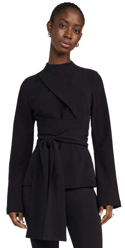 Andrea Iyamah Uta Long Sleeve Top Onyx