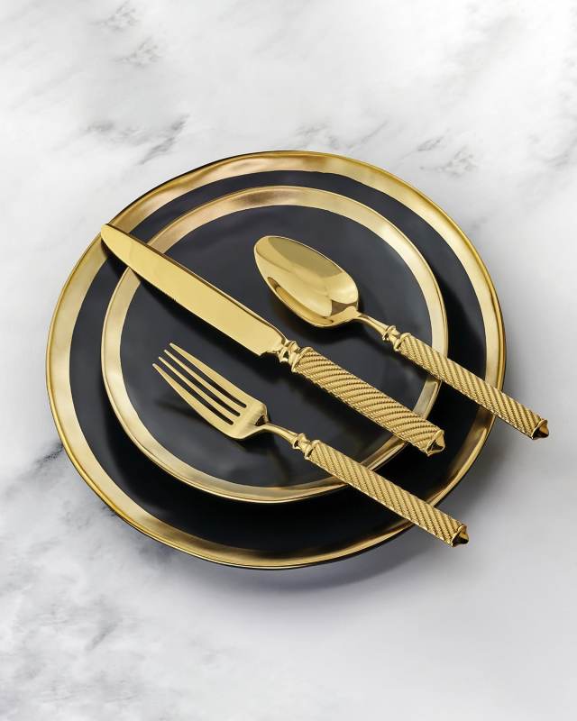 Torsade Gold 45-Piece Flatware Set