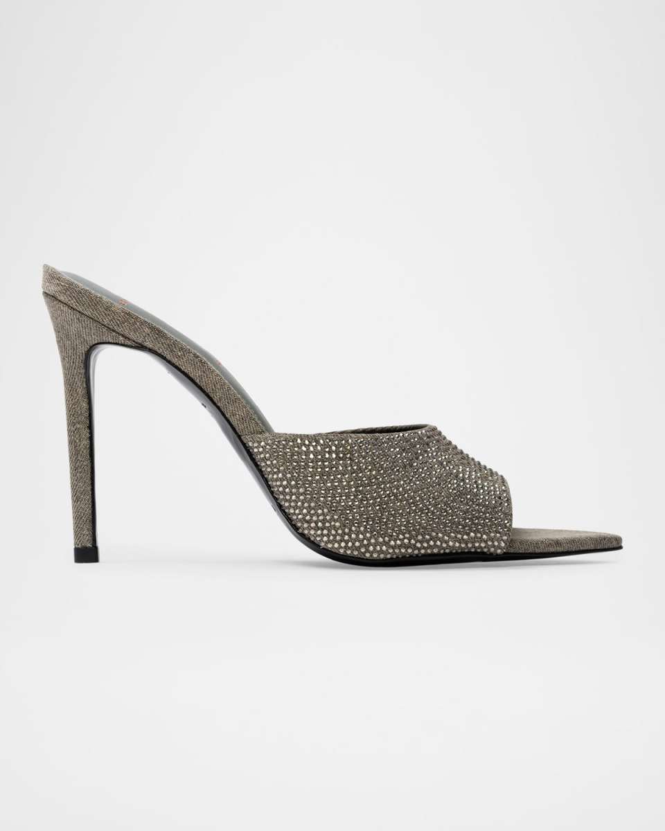Bella Crystal-Embellished Slide Mules