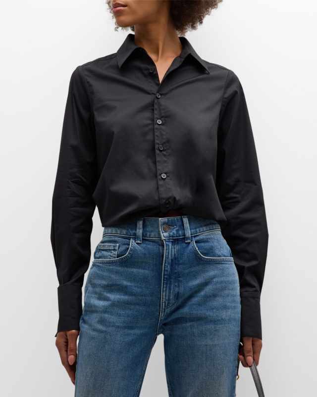 Moxie Button-Down Split-Cuff Poplin Shirt
