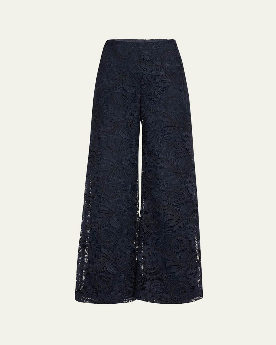 Kat Wide-Leg Floral Lace Pants