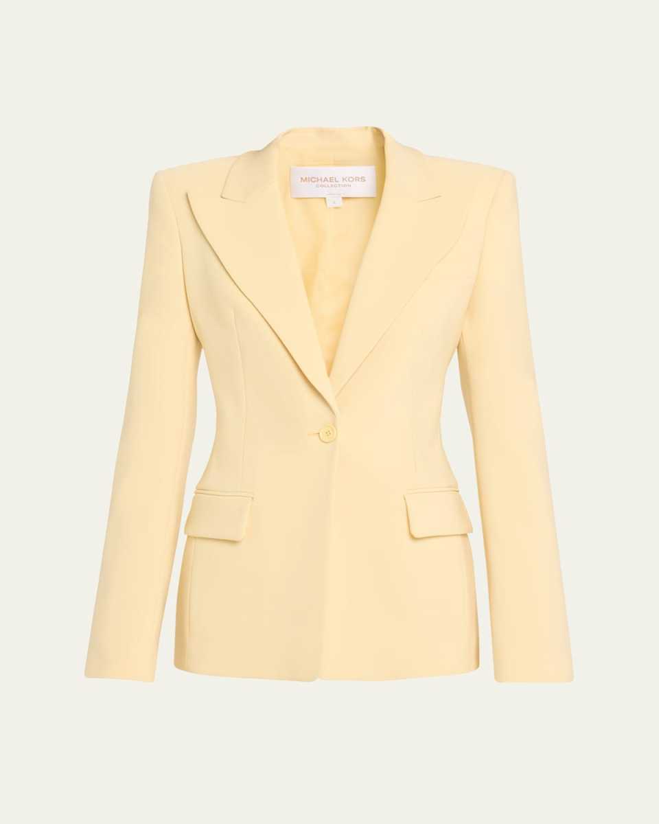 Georgina One-Button Wool Blazer