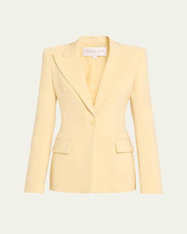 Georgina One-Button Wool Blazer