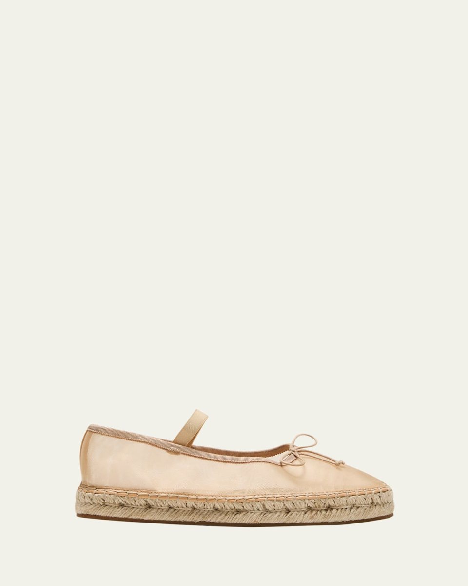 Kayla Mesh Bow Ballerina Espadrilles