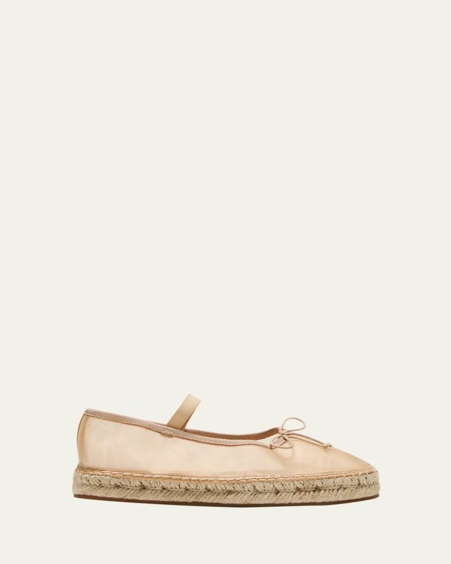 Kayla Mesh Bow Ballerina Espadrilles
