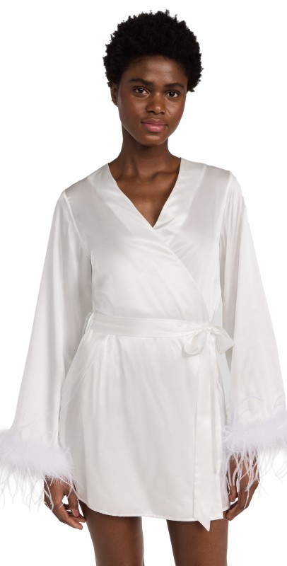 Morgan Lane Langley Feather Robe Chalk