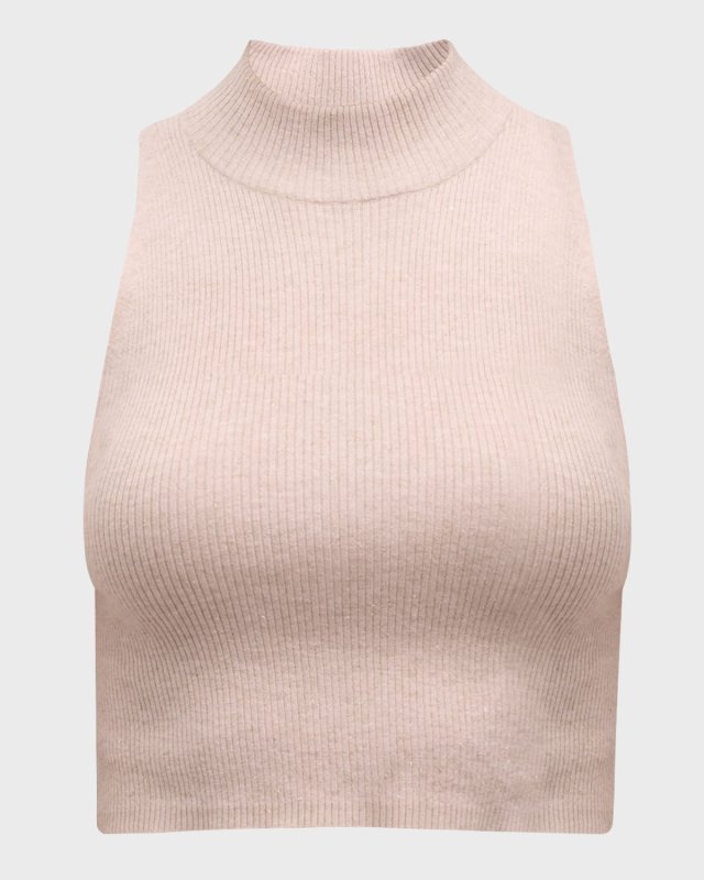 Cashmere Lurex Knit Shell Top