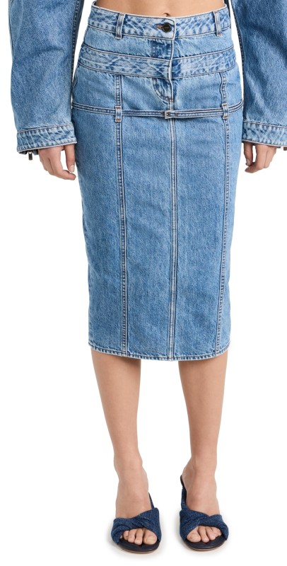 Jacquemus La Jupe De Nimes Criollo Skirt Light Blue/Tabac
