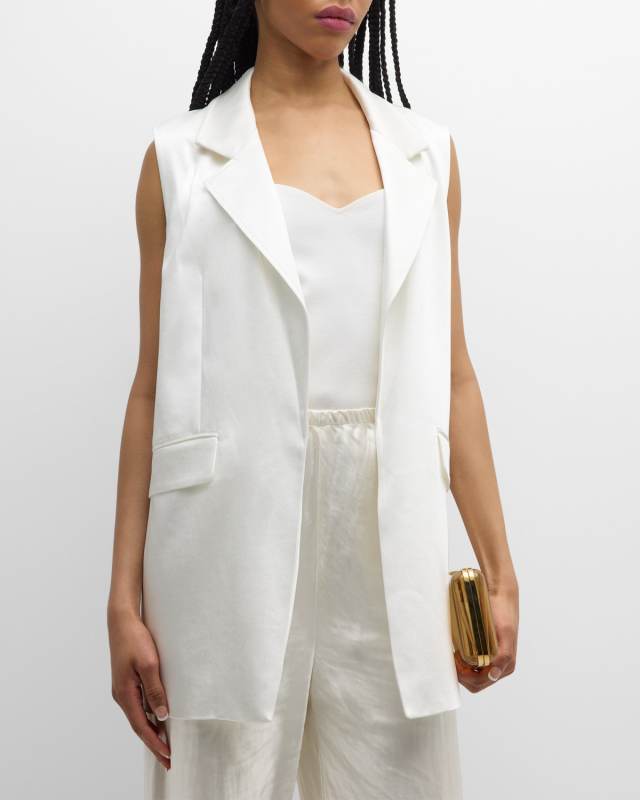 June Open-Front Satin Vest