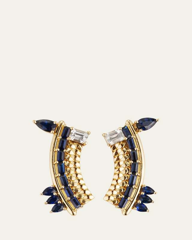 The Type Stack Blue Climber Earrings