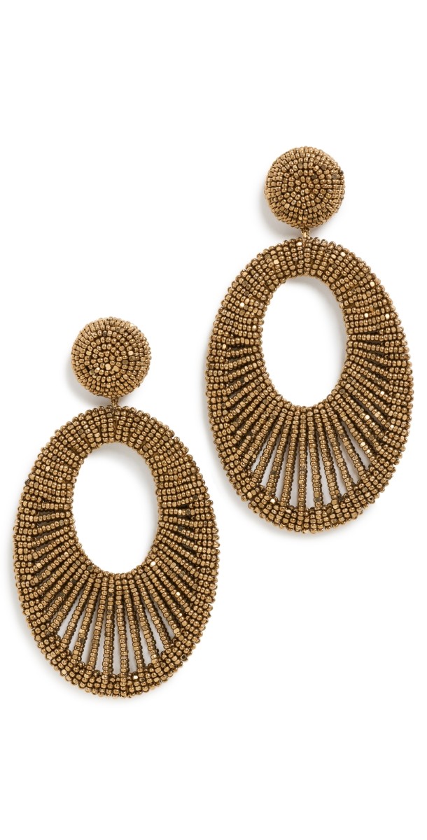 Deepa Gurnani Cypress Earrings Antique Gold