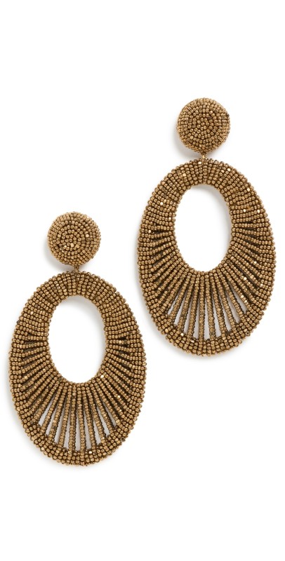 Deepa Gurnani Cypress Earrings Antique Gold