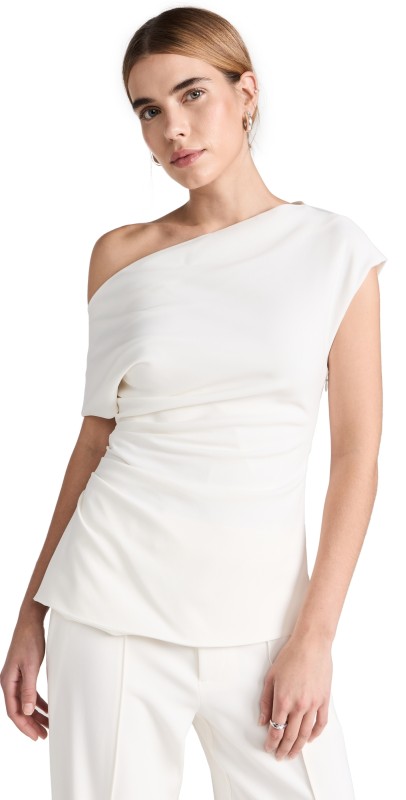 Proenza Schouler Francesa Off Shoulder Top White