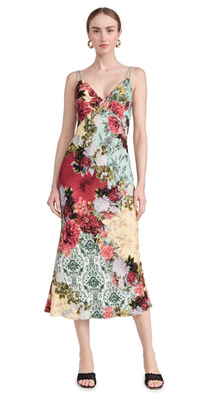 alice + olivia Kiro V Neck Slip Dress Oakley