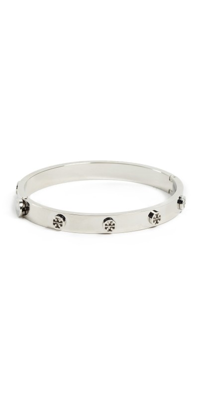 Tory Burch Logo Stud Hinge Bracelet Rose Gold