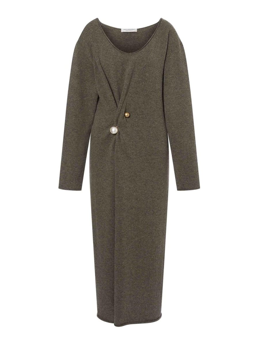Philosophy di Lorenzo Serafini Pull Col Bateau - Vert