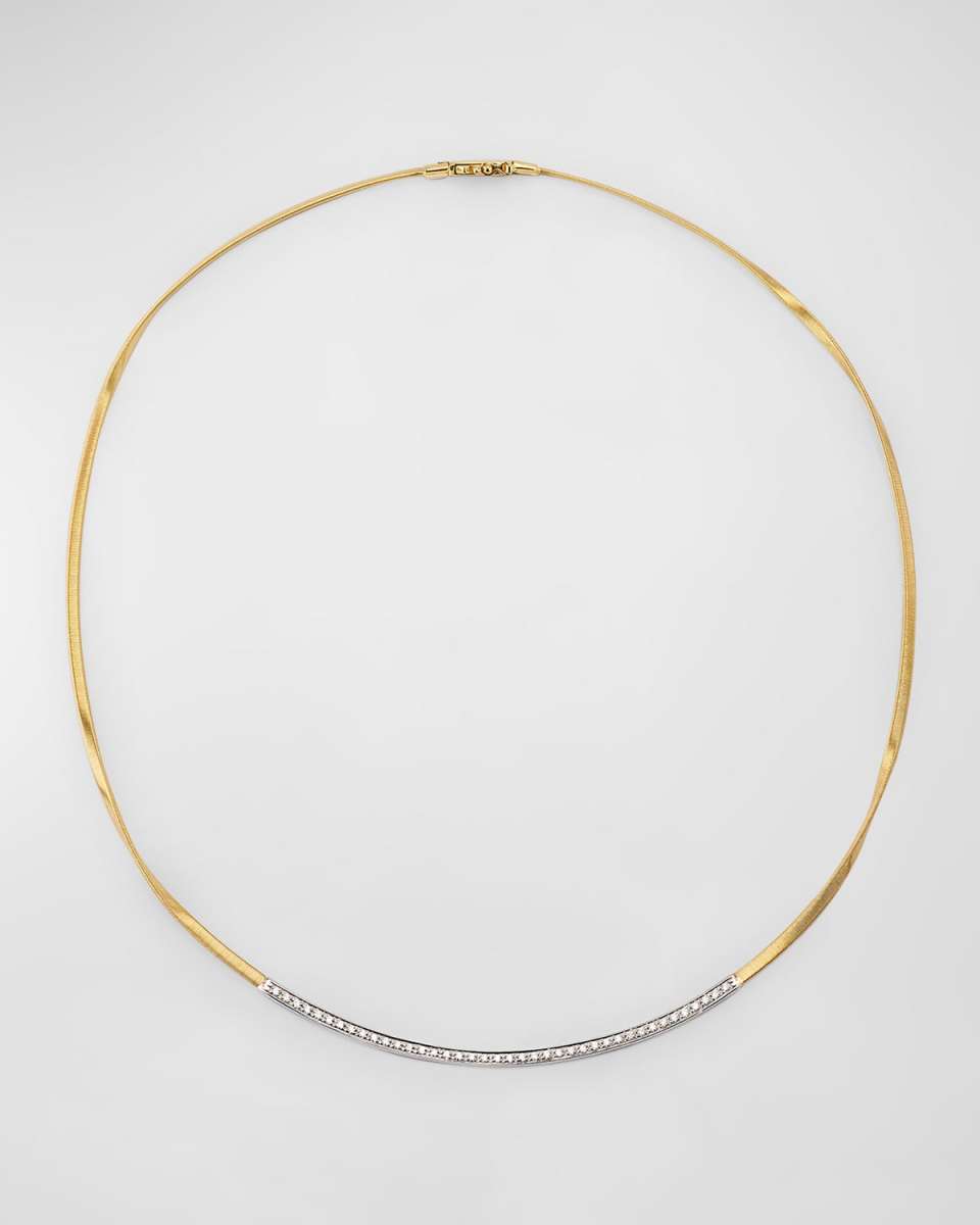 18K Yellow Gold Marrakech Coil Necklace with Diamonds