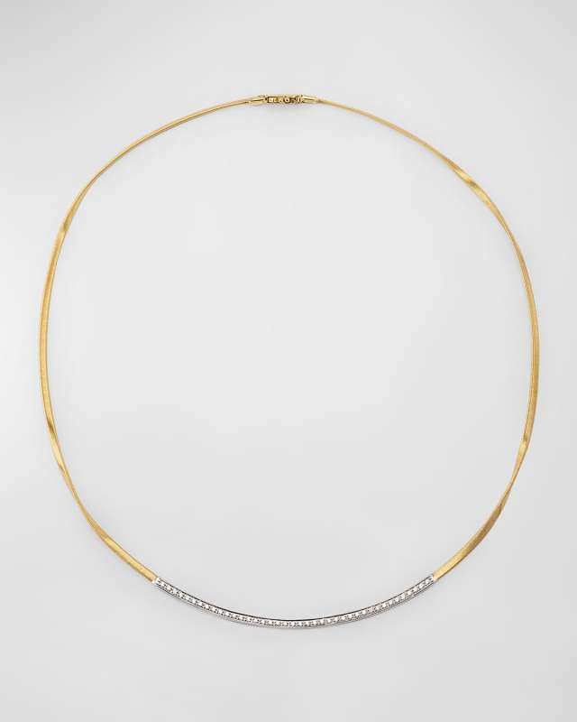 18K Yellow Gold Marrakech Coil Necklace with Diamonds