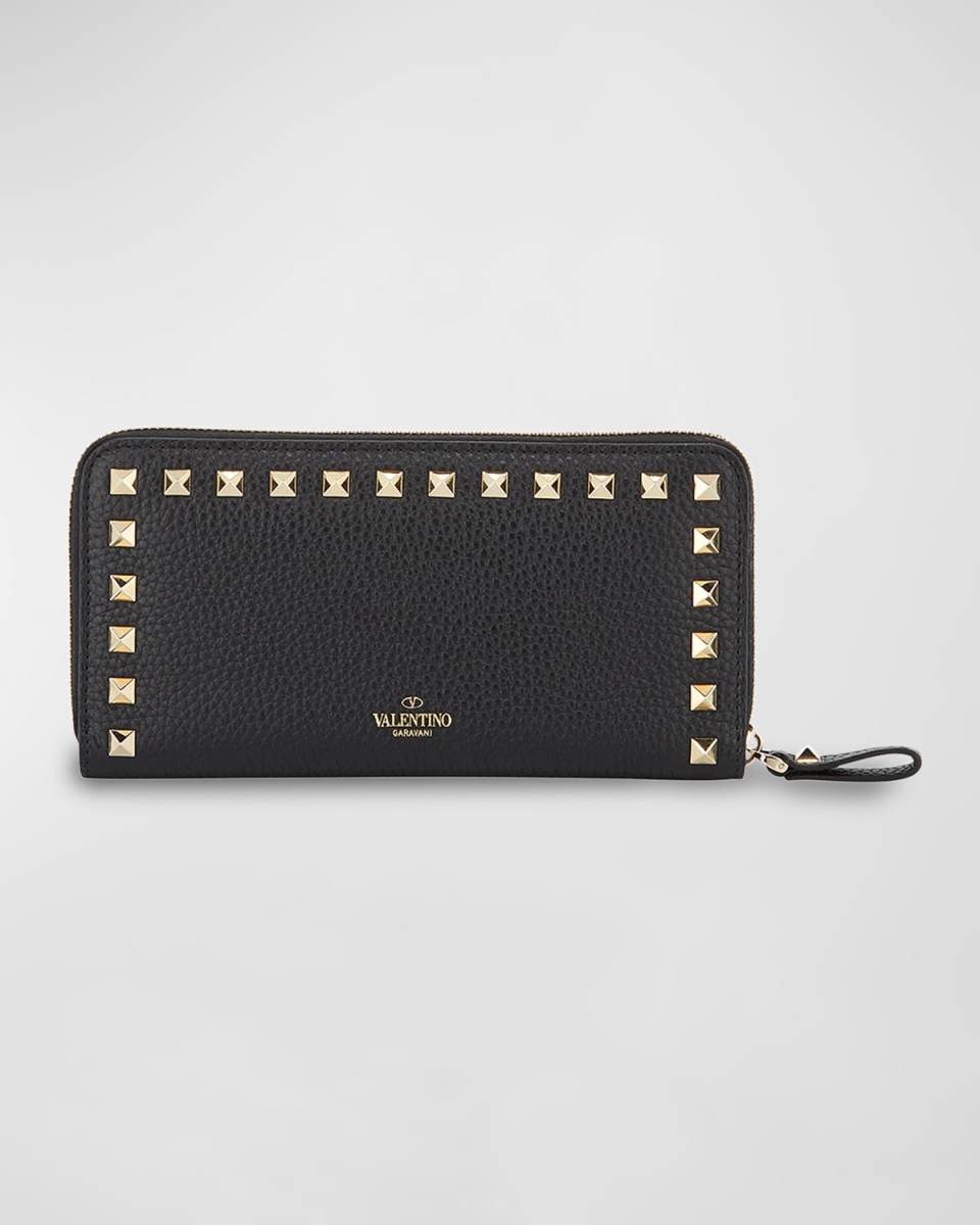 Rockstud Leather Continental Wallet