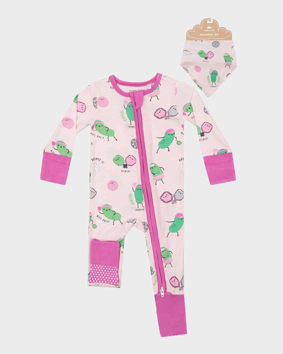 Girl's Pickleball Pink Footie & Bandana Set, Size 3