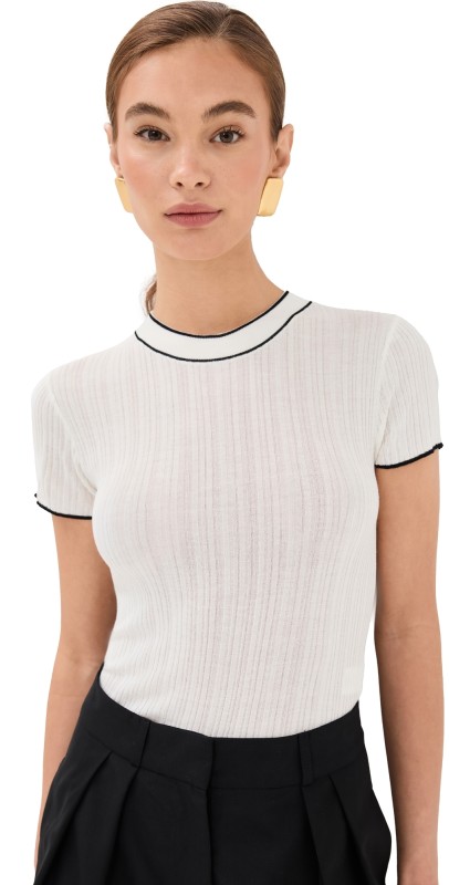 Pistola Denim Romy Top Noir With Ivory