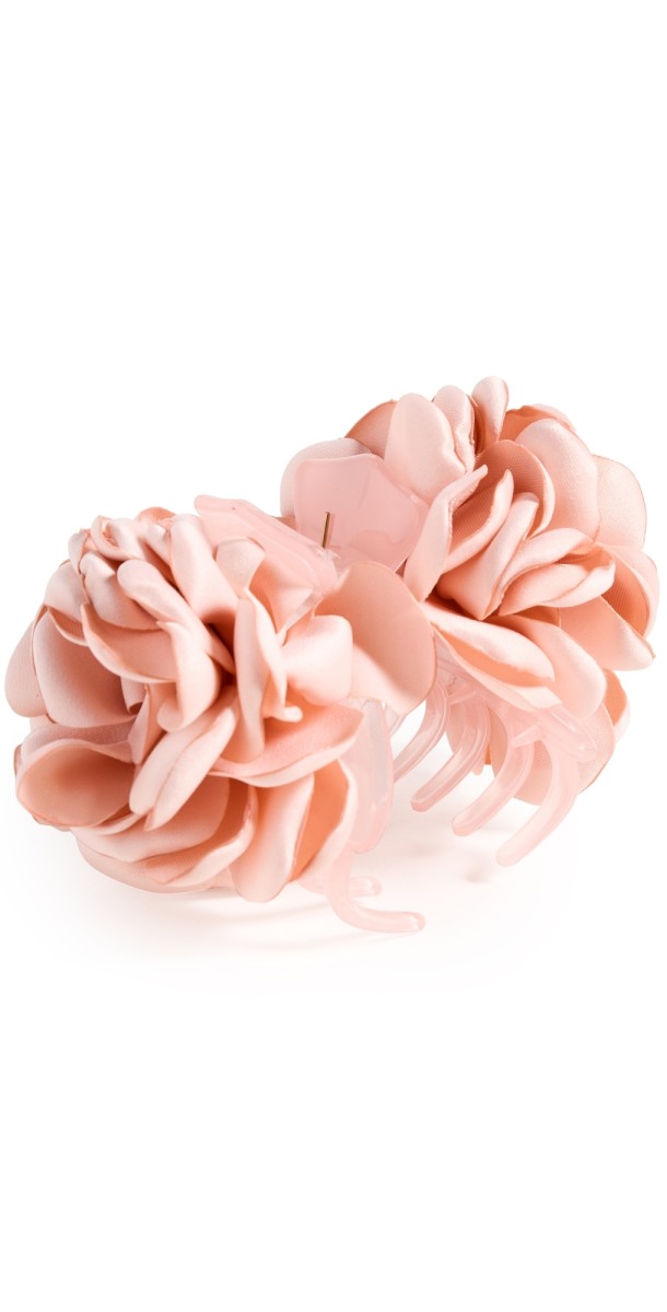 Lele Sadoughi Peony Flower Claw Hair Clip Dusty Rose