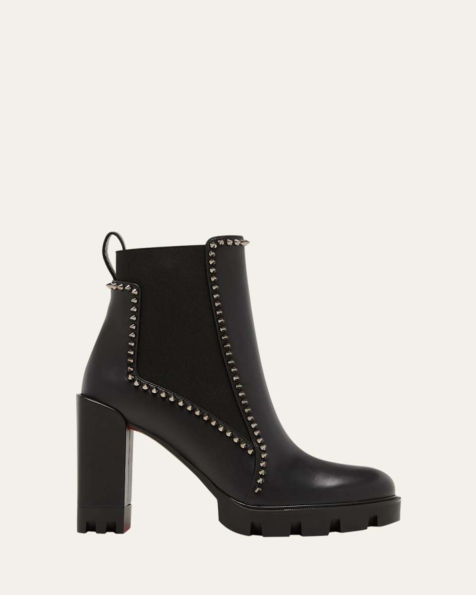 Spike Leather Chelsea Red Sole Booties