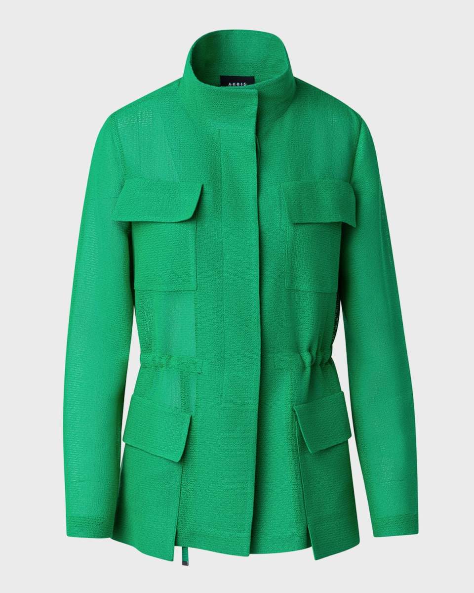 Chianti Drawstring-Waist Knit Jacket