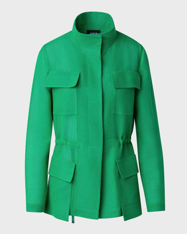 Chianti Drawstring-Waist Knit Jacket