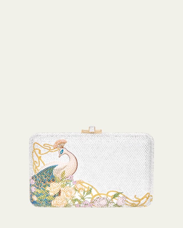 Regal Peacock Crystal Clutch Bag