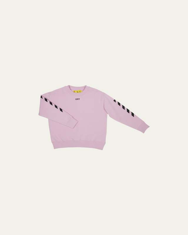 Girl's Stamped Logo Crewneck Sweater, Size 4-12