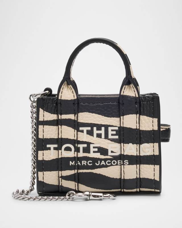 The Zebra Leather Nano Tote Charm