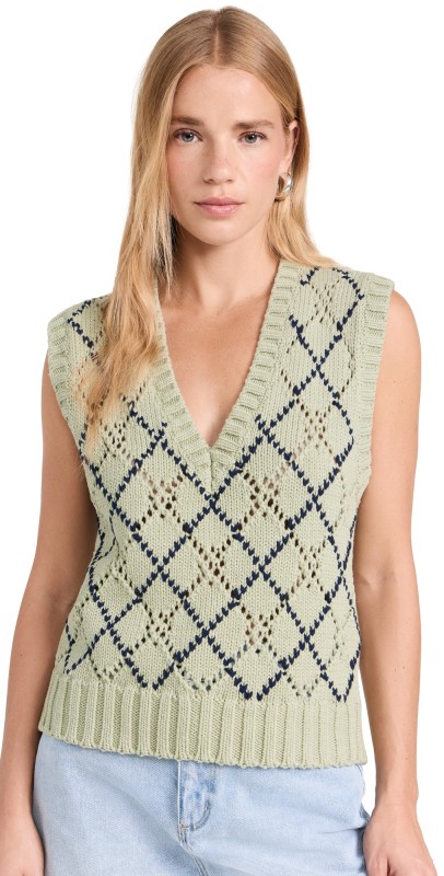 The Upside Jardincarlett Knit Vest Matcha