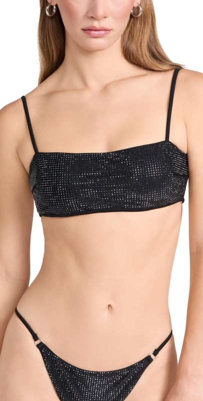 SIMKHAI Macy Bandeau Bikini Top Black