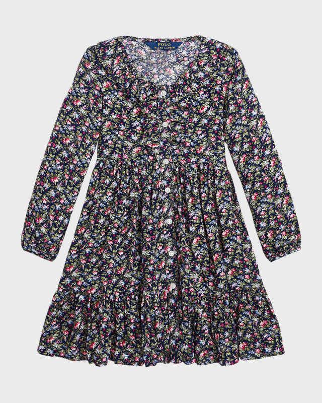 Girl's Floral-Print Day Dress, Size 2-6X