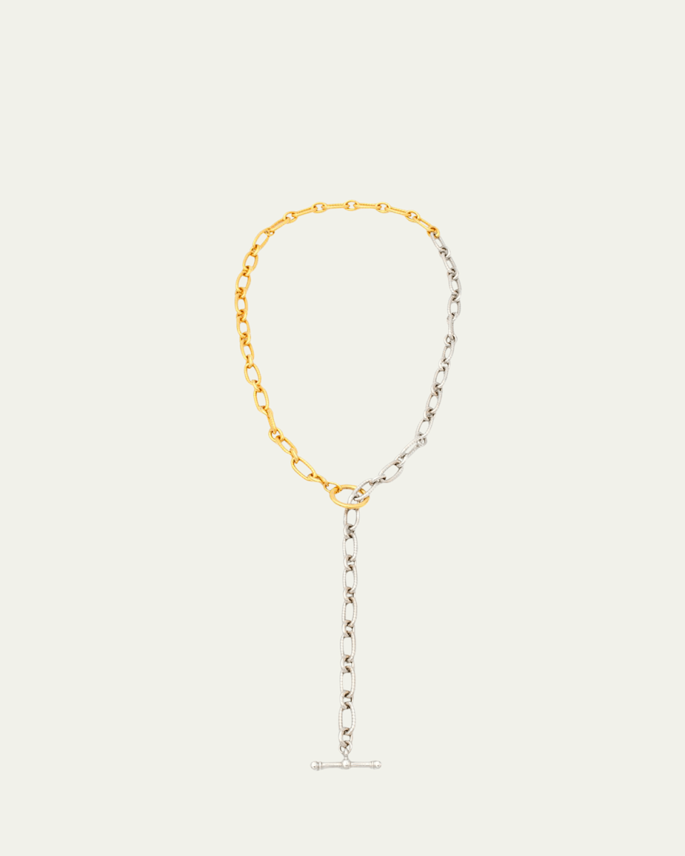 Long Two-Tone Textured Necklace
