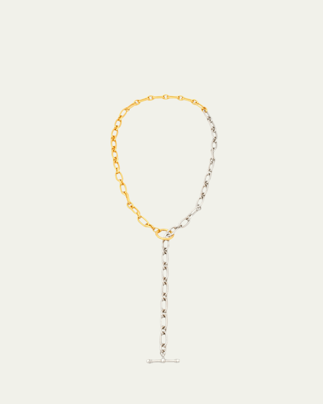 Long Two-Tone Textured Necklace