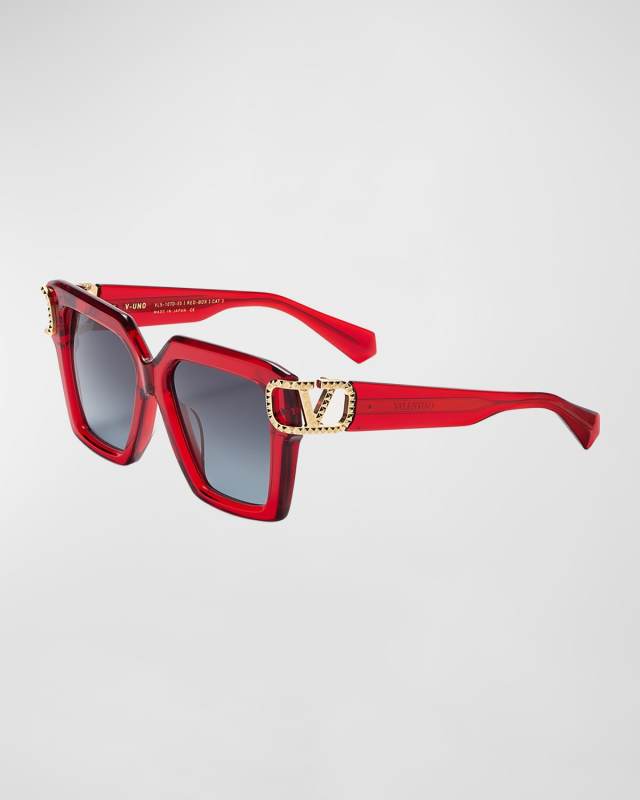 V-Uno Acetate Rectangle Sunglasses
