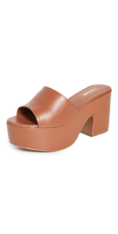 Larroude Miso Platform Sandals Caramel